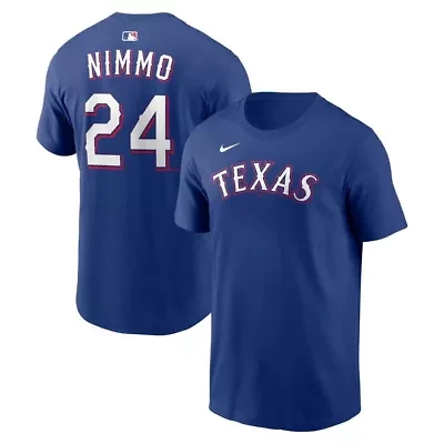 MLB Nike Brandon Nimmo Texas Rangers Home Name & Number T-Shirt