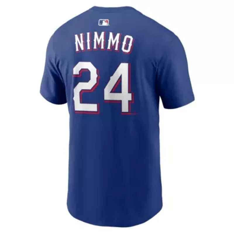 MLB Nike Brandon Nimmo Texas Rangers Home Name & Number T-Shirt
