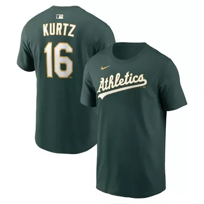 Oakland Athletics MLB Nike Nick Kurtz Name & Number T-Shirt