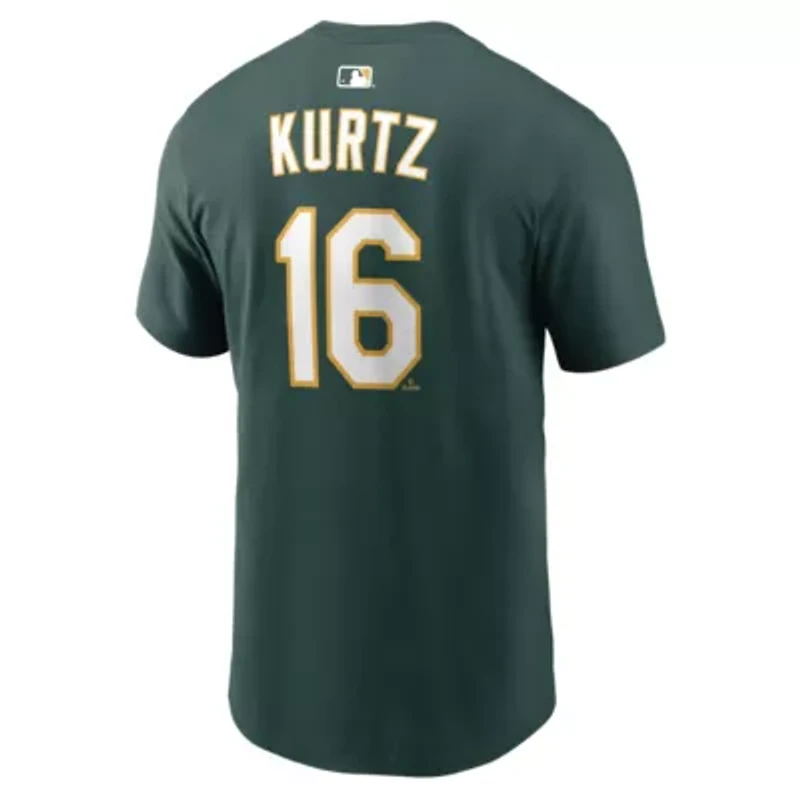 Oakland Athletics MLB Nike Nick Kurtz Name & Number T-Shirt