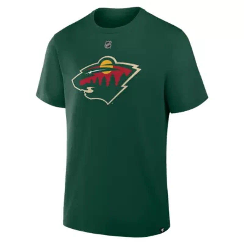 NHL Fanatics Quinn Hughes Minnesota Wild Authentic Stack Name & Number T-Shirt