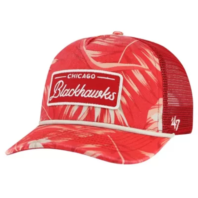 NHL Chicago Blackhawks Tropicalia Allover Print Trucker Adjustable Hat