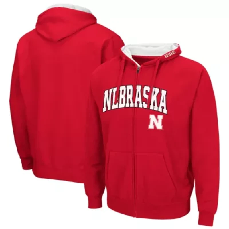 NCAA Nebraska Huskers Arch & Logo 3.0 Full-Zip Hoodie