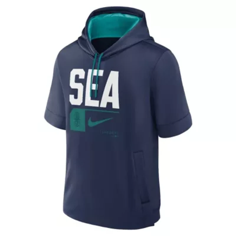 MLB Nike Seattle Mariners Tri Code Lockup Short Sleeve Pullover Hoodie