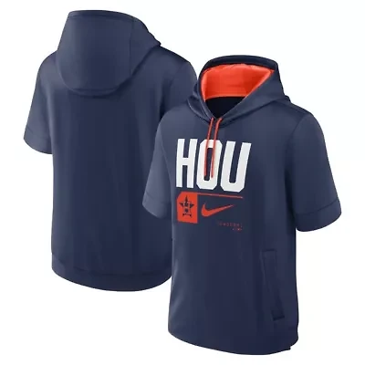 MLB Nike Houston Astros Tri Code Lockup Short Sleeve Pullover Hoodie