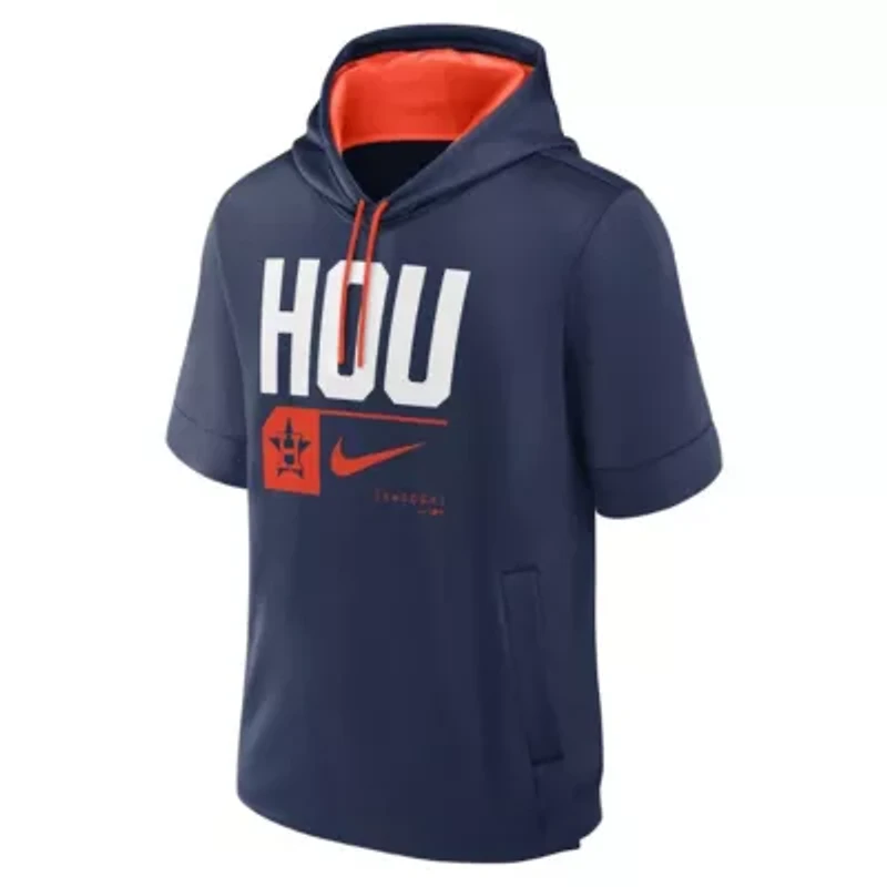 MLB Nike Houston Astros Tri Code Lockup Short Sleeve Pullover Hoodie