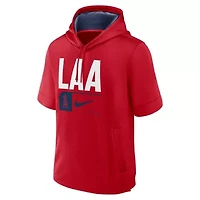 MLB Nike Los Angeles Angels Tri Code Lockup Short Sleeve Pullover Hoodie