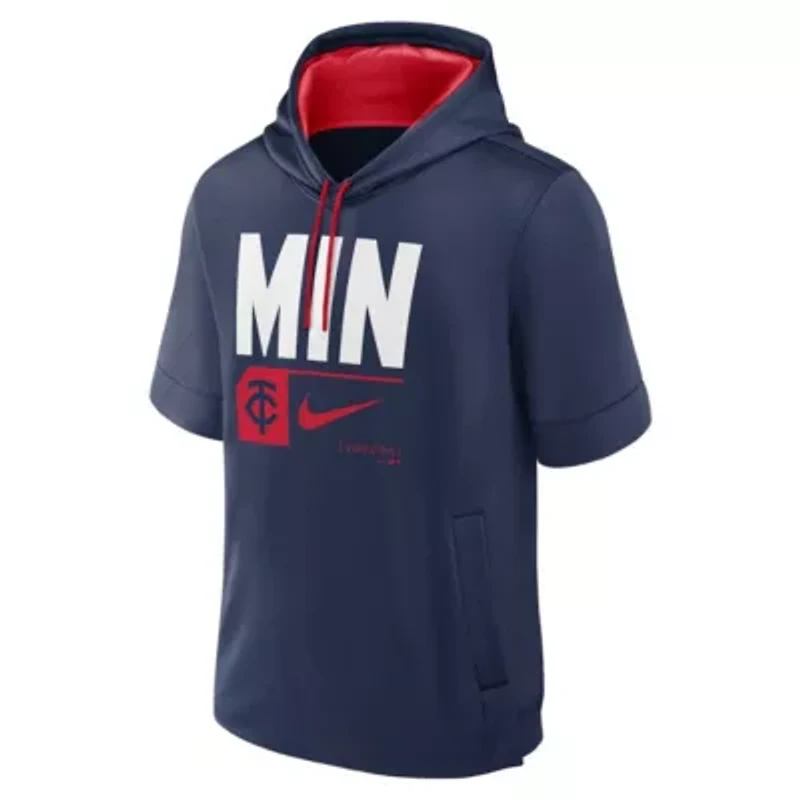 MLB Nike Minnesota Twins Tri Code Lockup Short Sleeve Pullover Hoodie