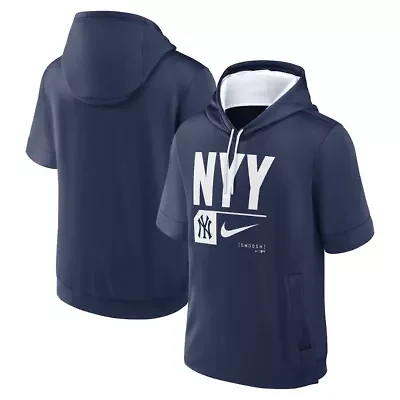 MLB Nike New York Yankees Tri Code Lockup Short Sleeve Pullover Hoodie