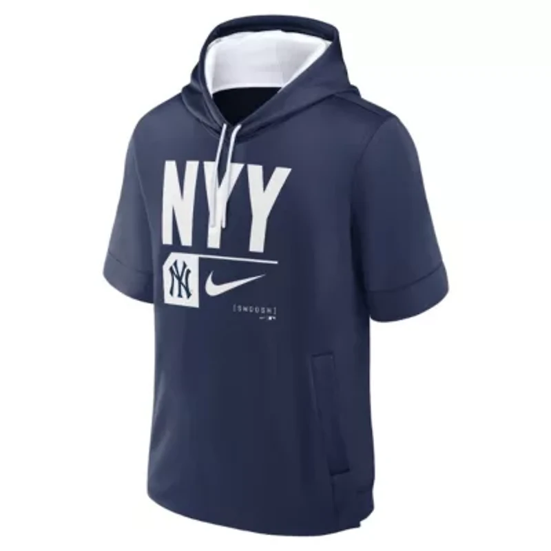 MLB Nike New York Yankees Tri Code Lockup Short Sleeve Pullover Hoodie