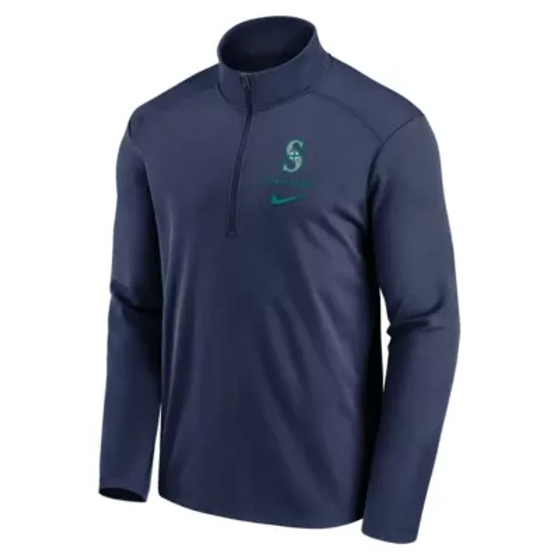 MLB Nike Seattle Mariners Franchise Logo Pacer Performance Half-Zip Top