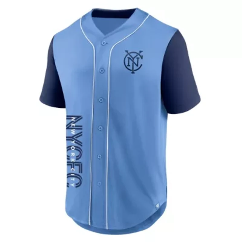 MLS Fanatics Light New York City FC Balance Fashion Baseball Jersey