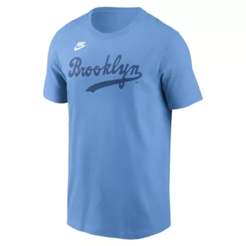 Cooperstown Teams Nike Light Brooklyn Dodgers Wordmark T-Shirt