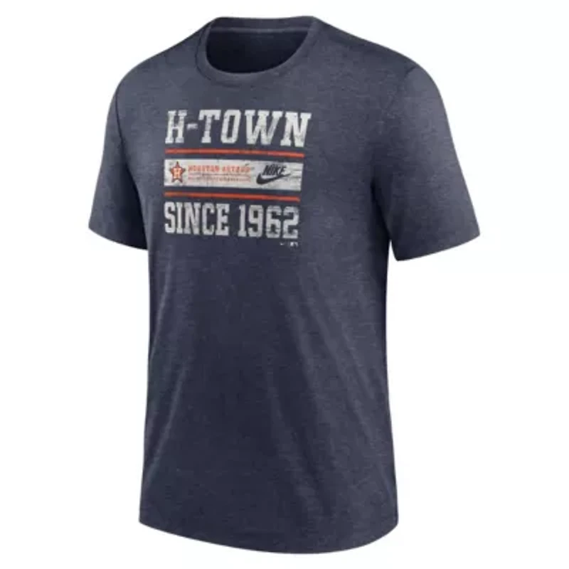 MLB Nike Houston Astros Cooperstown Collection Local Stack Tri-Blend T-Shirt