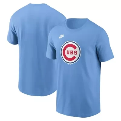MLB Nike Light Chicago Cubs Cooperstown Collection Team Logo T-Shirt