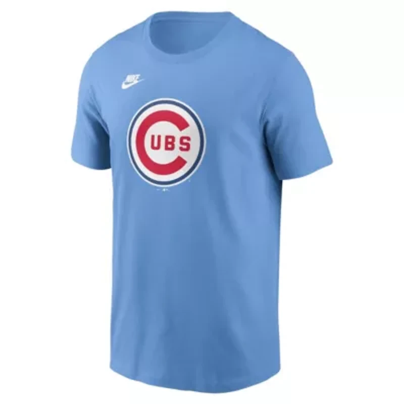 MLB Nike Light Chicago Cubs Cooperstown Collection Team Logo T-Shirt