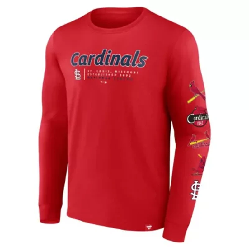 MLB Fanatics St. Louis Cardinals Strike the Goal Long Sleeve T-Shirt