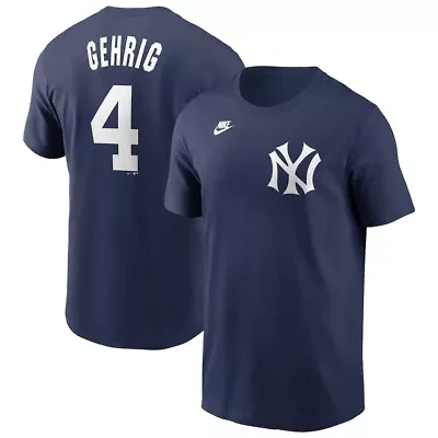 MLB Nike Lou Gehrig New York Yankees Cooperstown Collection Fuse Name & Number T-Shirt