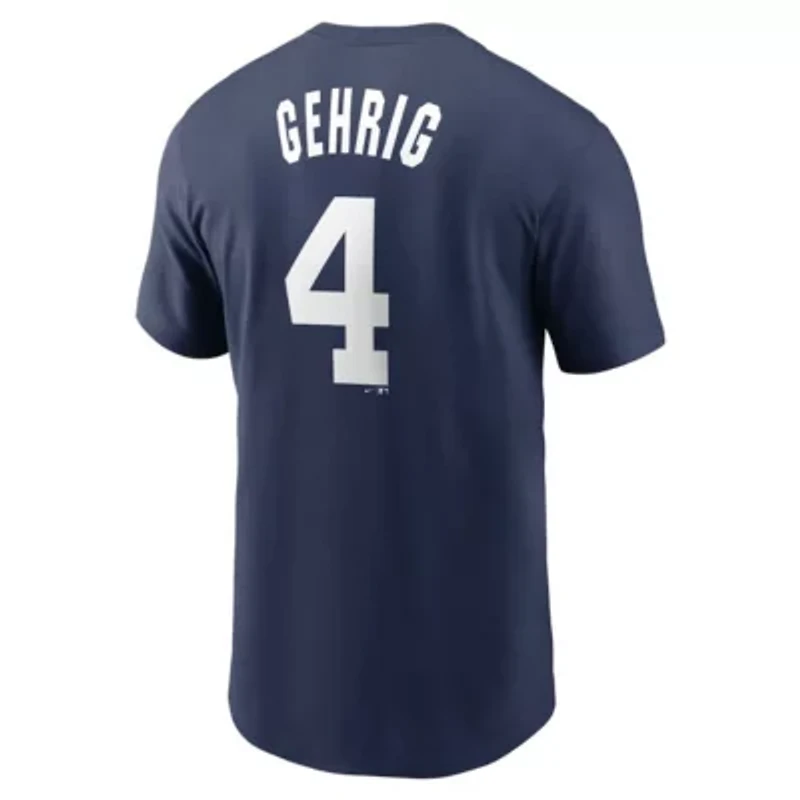 MLB Nike Lou Gehrig New York Yankees Cooperstown Collection Fuse Name & Number T-Shirt
