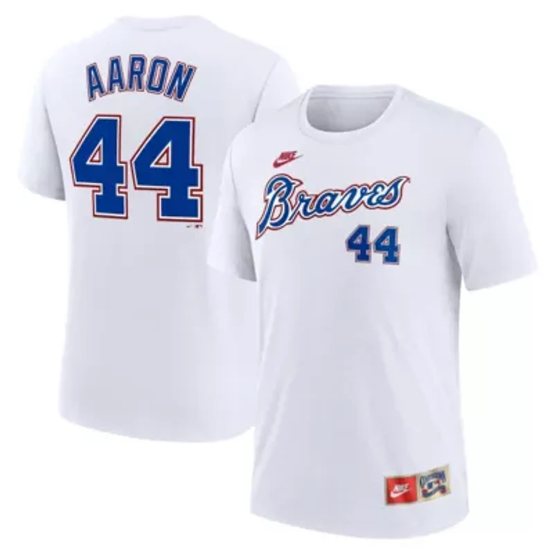MLB Nike Hank Aaron Atlanta Braves Cooperstown Collection Tri-Blend Name & Number T-Shirt