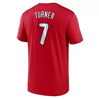 MLB Nike Trea Turner Philadelphia Phillies Legend Name & Number Performance T-Shirt