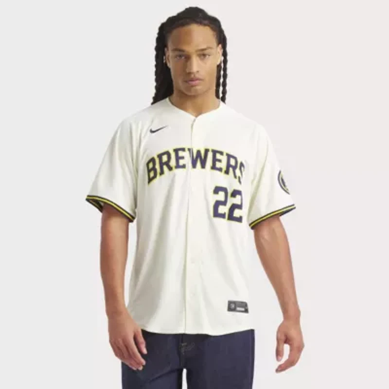 MLB Nike Christian Yelich Milwaukee Brewers Home Limited Player Jersey