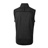 NCAA Heather Georgia Bulldogs Alumni Logo Mainsail Sweater Knit Fleece Full-Zip Vest