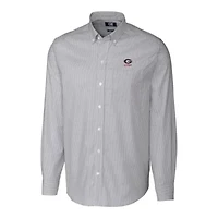 NCAA Georgia Bulldogs Alumni Logo Stretch Oxford Stripe Long Sleeve Button-Down Shirt