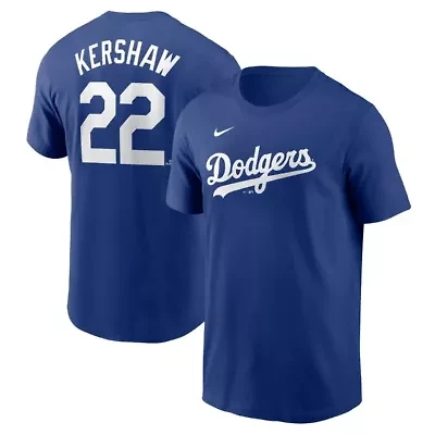 MLB Nike Clayton Kershaw Los Angeles Dodgers Fuse Name & Number T-Shirt