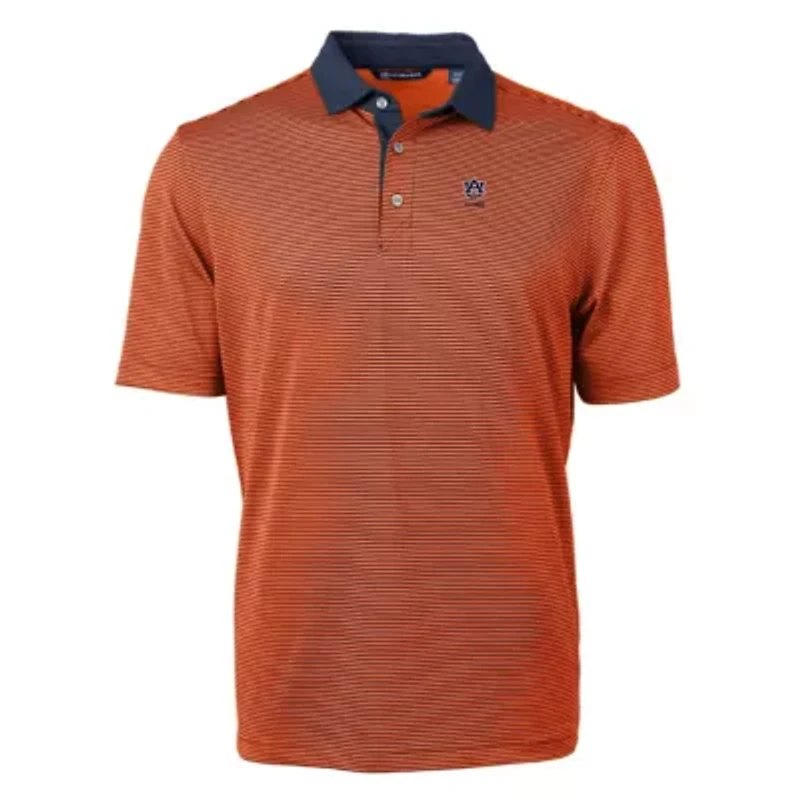 NCAA Auburn Tigers Alumni Logo Virtue Eco Pique Micro Stripe Recycled Polo