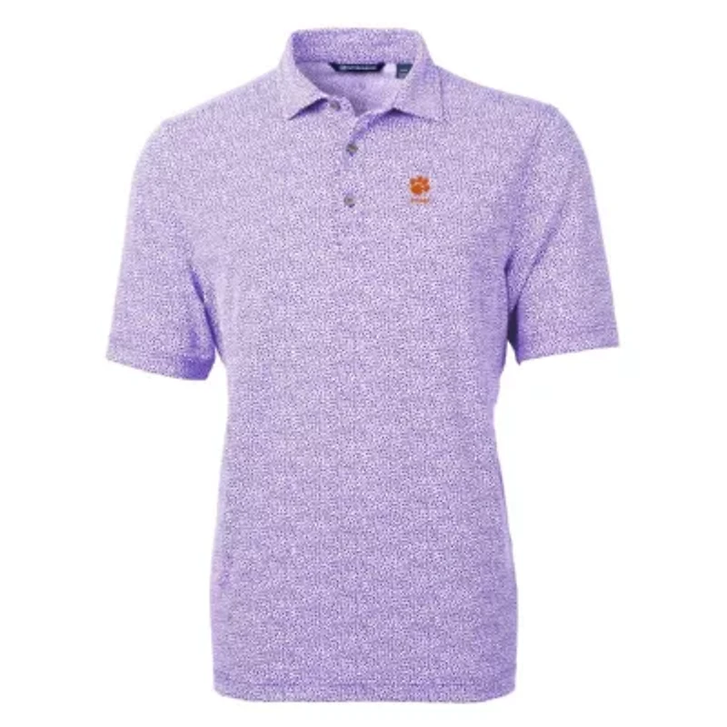NCAA Clemson Tigers Alumni Logo DryTec Virtue Eco Pique Botanical Print Recycled Polo