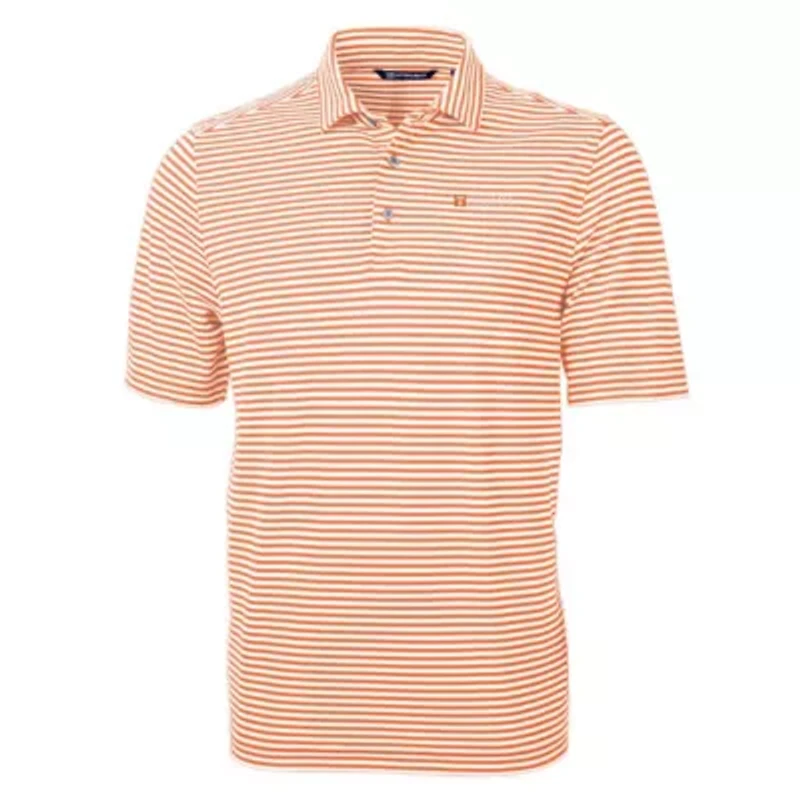 NCAA Tennessee Volunteers Alumni Logo Virtue Eco Pique Stripe Recycled Polo