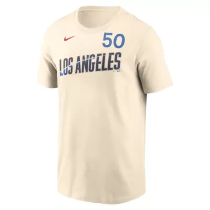 MLB Nike Mookie Betts Los Angeles Dodgers 2024 City Connect Fuse Name & Number T-Shirt