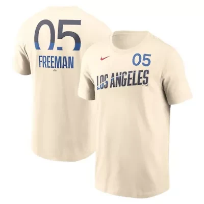 MLB Nike Freddie Freeman Los Angeles Dodgers 2024 City Connect Fuse Name & Number T-Shirt