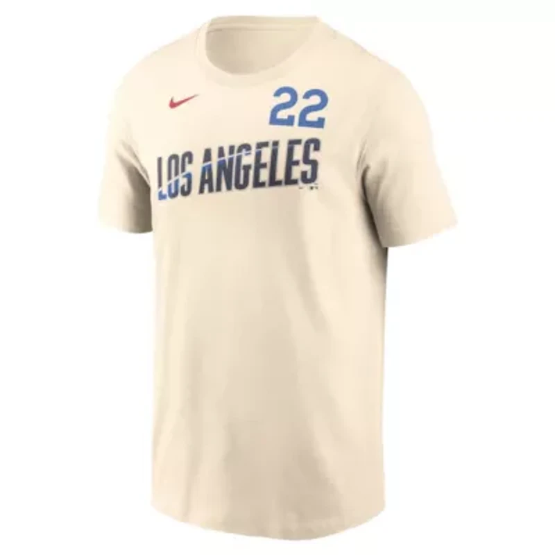 MLB Nike Clayton Kershaw Los Angeles Dodgers 2024 City Connect Fuse Name & Number T-Shirt