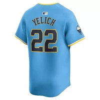 MLB Nike Christian Yelich Powder Milwaukee Brewers City Connect Limited Player Jersey