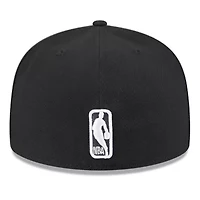 NBA Brooklyn Nets Piped & Flocked 59Fifty Fitted Hat