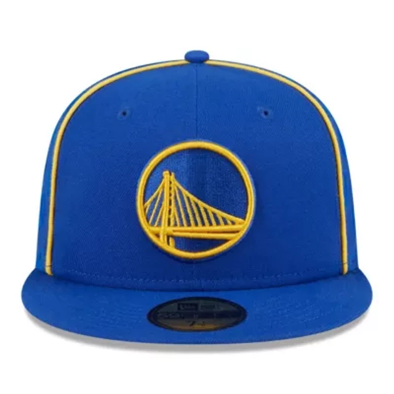 NBA Golden State Warriors Piped & Flocked 59Fifty Fitted Hat