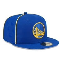 NBA Golden State Warriors Piped & Flocked 59Fifty Fitted Hat