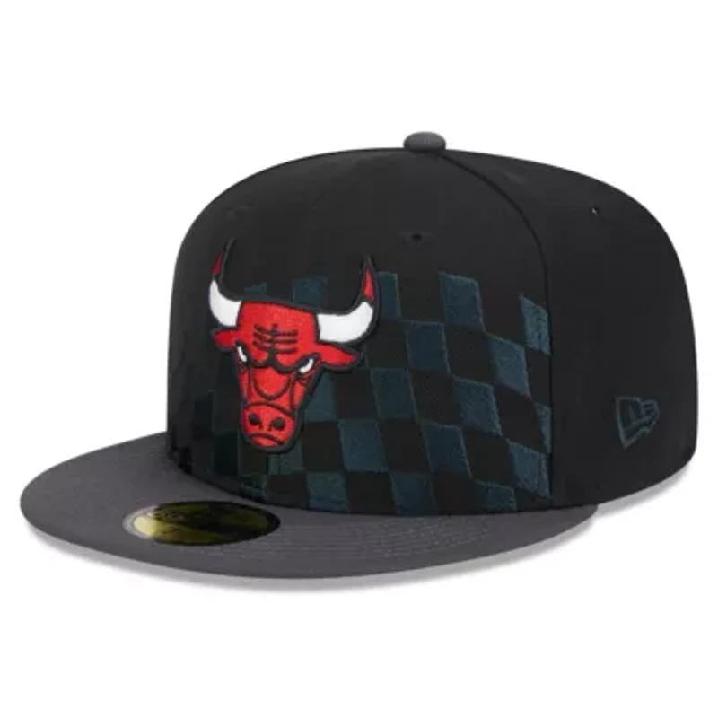 NBA Chicago Bulls Rally Drive Checkerboard 59FIFTY Crown Fitted Hat