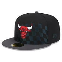 NBA Chicago Bulls Rally Drive Checkerboard 59FIFTY Crown Fitted Hat