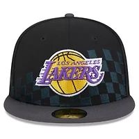 NBA Los Angeles Lakers Rally Drive Checkerboard 59FIFTY Crown Fitted Hat