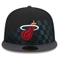 NBA Miami Heat Rally Drive Checkerboard 59FIFTY Crown Fitted Hat