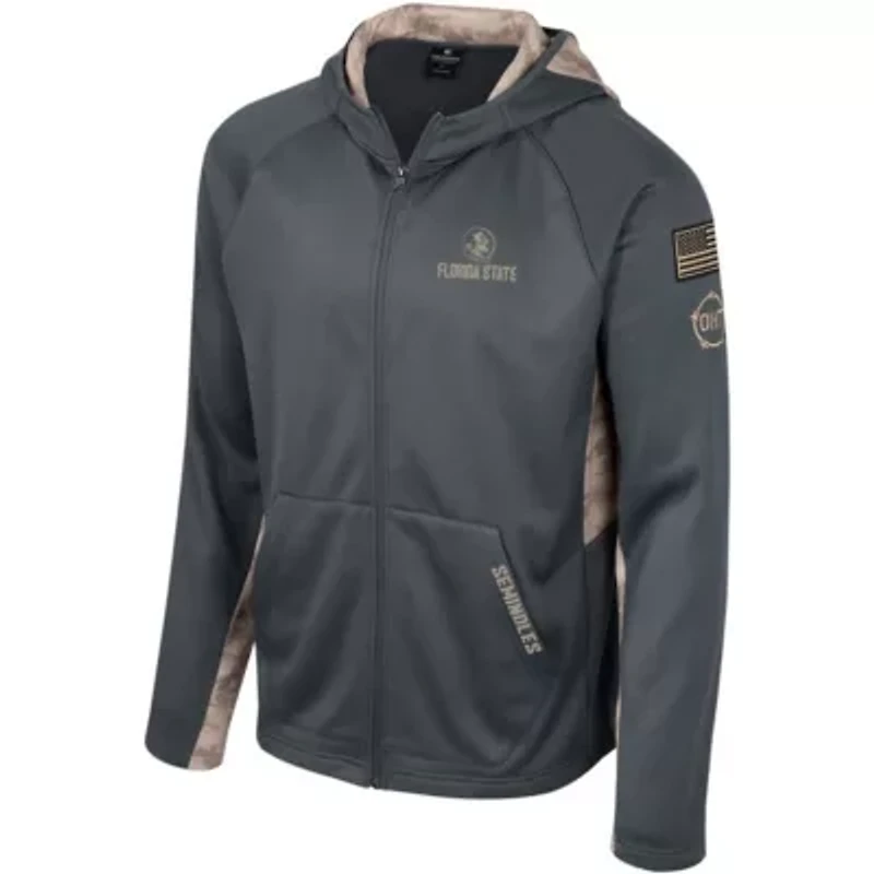 NCAA Florida State Seminoles OHT Military Appreciation Raglan Full-Zip Hoodie