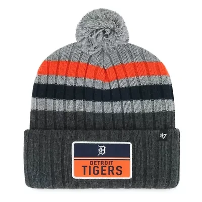 MLB Detroit Tigers Stack Cuffed Knit Hat with Pom