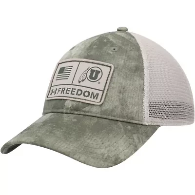 NCAA Under Armour Utah Utes Sideline Blitzing Trucker Performance Adjustable Hat