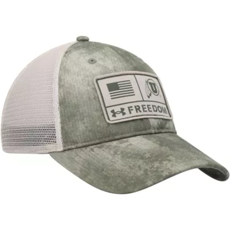 NCAA Under Armour Utah Utes Sideline Blitzing Trucker Performance Adjustable Hat