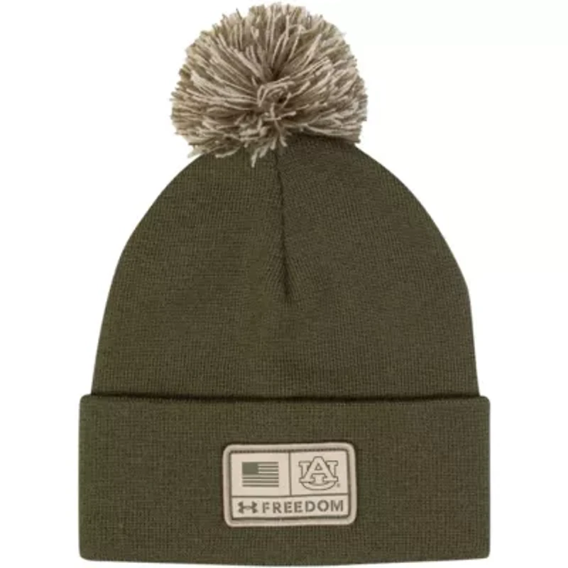NCAA Under Armour Auburn Tigers Freedom Collection Cuffed Knit Hat with Pom