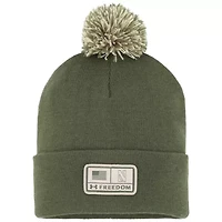 NCAA Under Armour Northwestern Wildcats Freedom Collection Cuffed Knit Hat with Pom