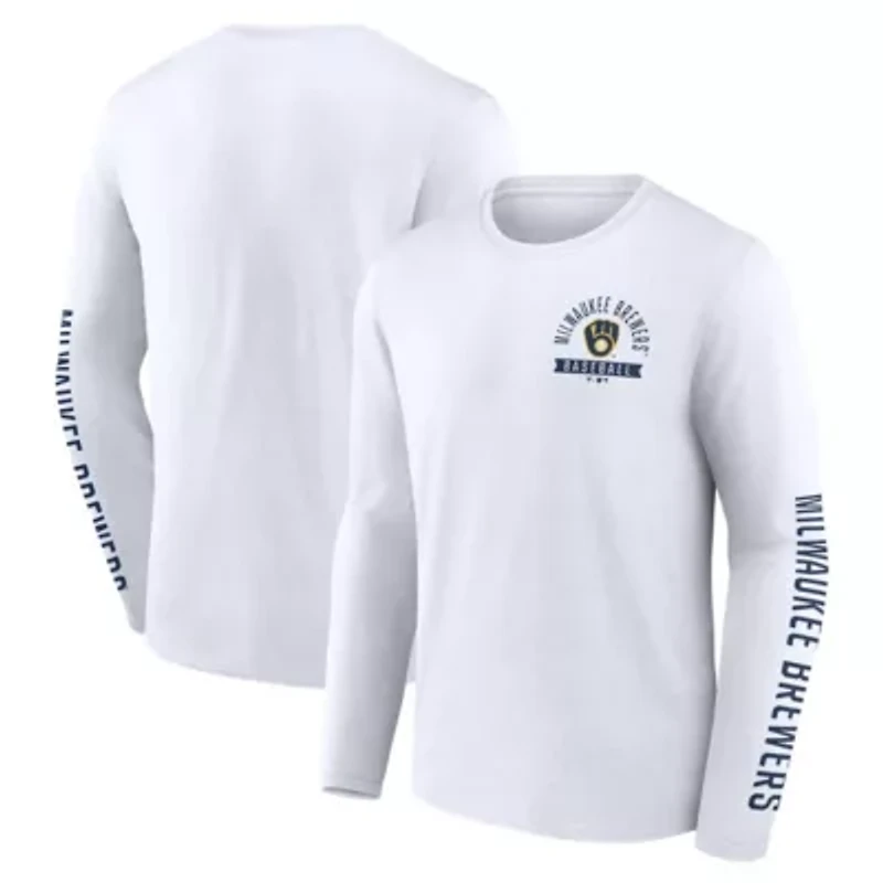 MLB Fanatics Milwaukee Brewers Press Box Long Sleeve T-Shirt